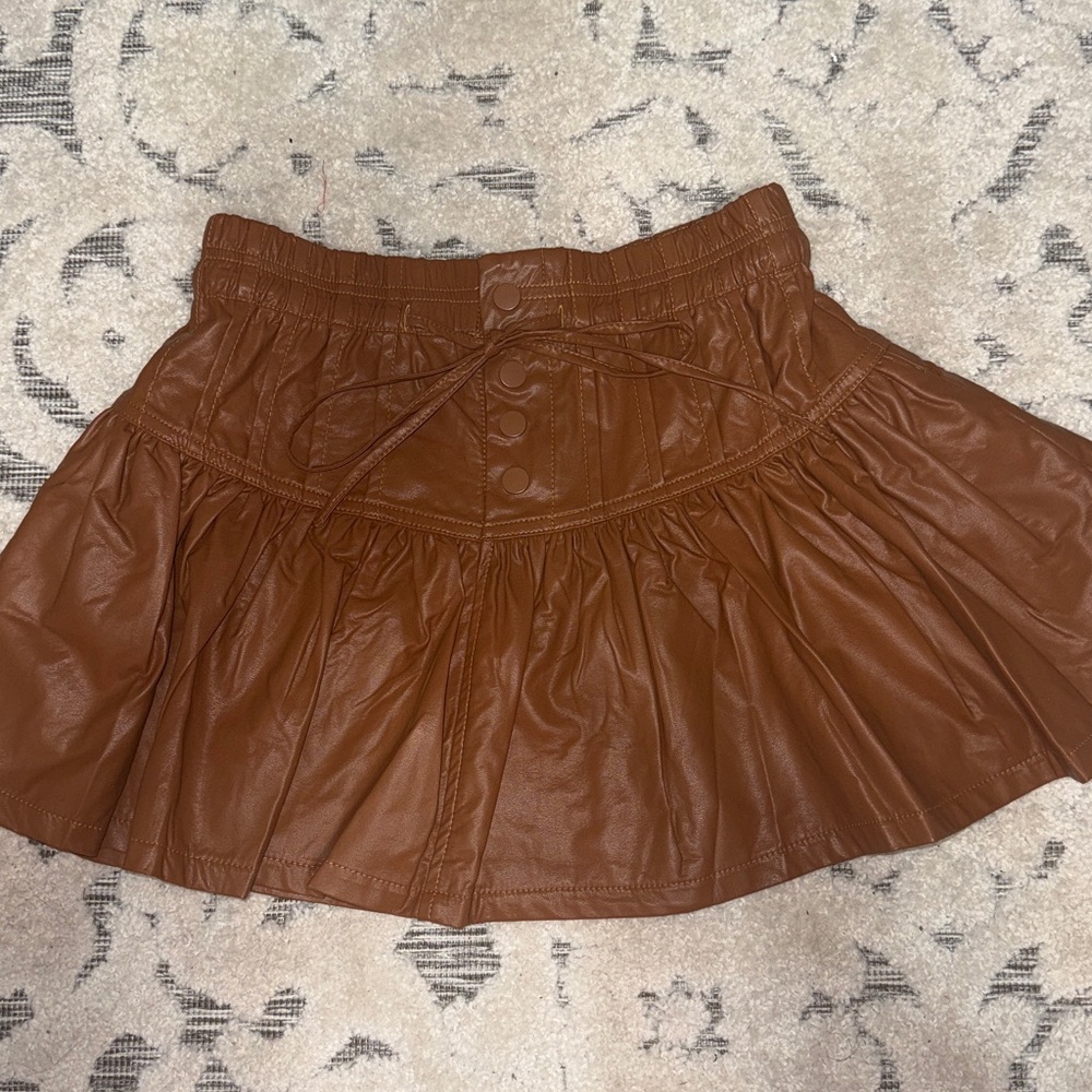 Peach Love California boutique faux leather skirt